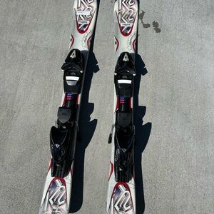 K2 Skis with Bindings - Red and Black